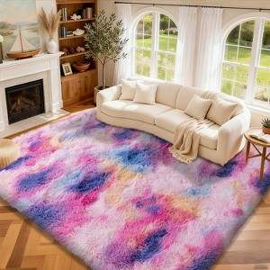 Area Rugs for Living Room Bedroom, Non-Slip Fluffy Soft Shag Carpet for Kids Home Dorm Decor - 1 of 4