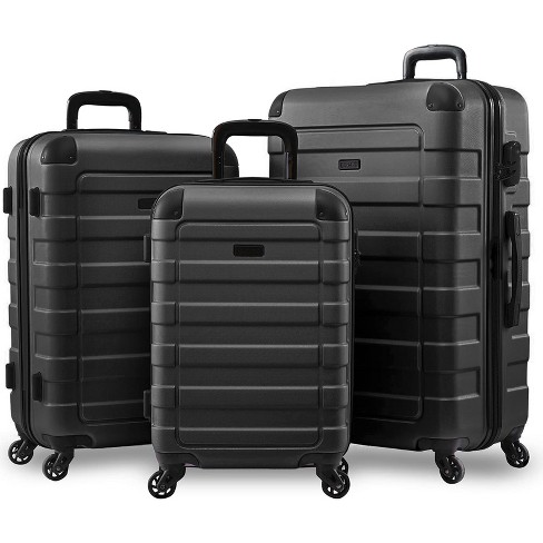 Hipack Prime Hardside 3-piece Spinner Luggage Set - Black : Target