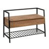 North Avenue Entryway Bench with Hidden Storage and Shelf Sindoori Mango - Sauder: Flip-Top, Metal Frame, 18" Seat Height - 2 of 4