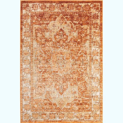 Tuscan Sun 6' x 9' Rust Red Easy-Care Synthetic Rug