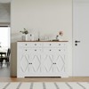 55" Sideboard Buffet Cabinet, Wooden Coffee Bar Cabinet with 4 Drawers & Adjustable Shelf, Entryway Console Table, Floor Cupboard Cabinet - 2 of 4