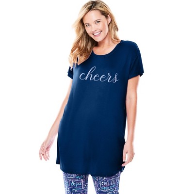 Dreams & Co. Plus Size Soft Pj Tunic Tee