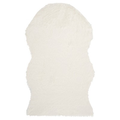 Hastings Home Faux Sheepskin Fur Rug (4x5 Feet, Brown) : Target