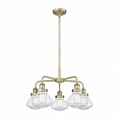 Olean - 5 Light Stem Hung Chandelier In Art Deco Style-13.5 Inches Tall and 24.5 Inches Wide