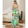 HAPPY BAY Women's House Daily Routine Evening Wear Holiday Flowy Backless Maxi A Line Casual Slit Party Strapless Tube Top Dress One Size Green, Tree - 3 of 4