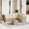 vidaXL Garden Sofa Set Beige and brown - 2 of 4