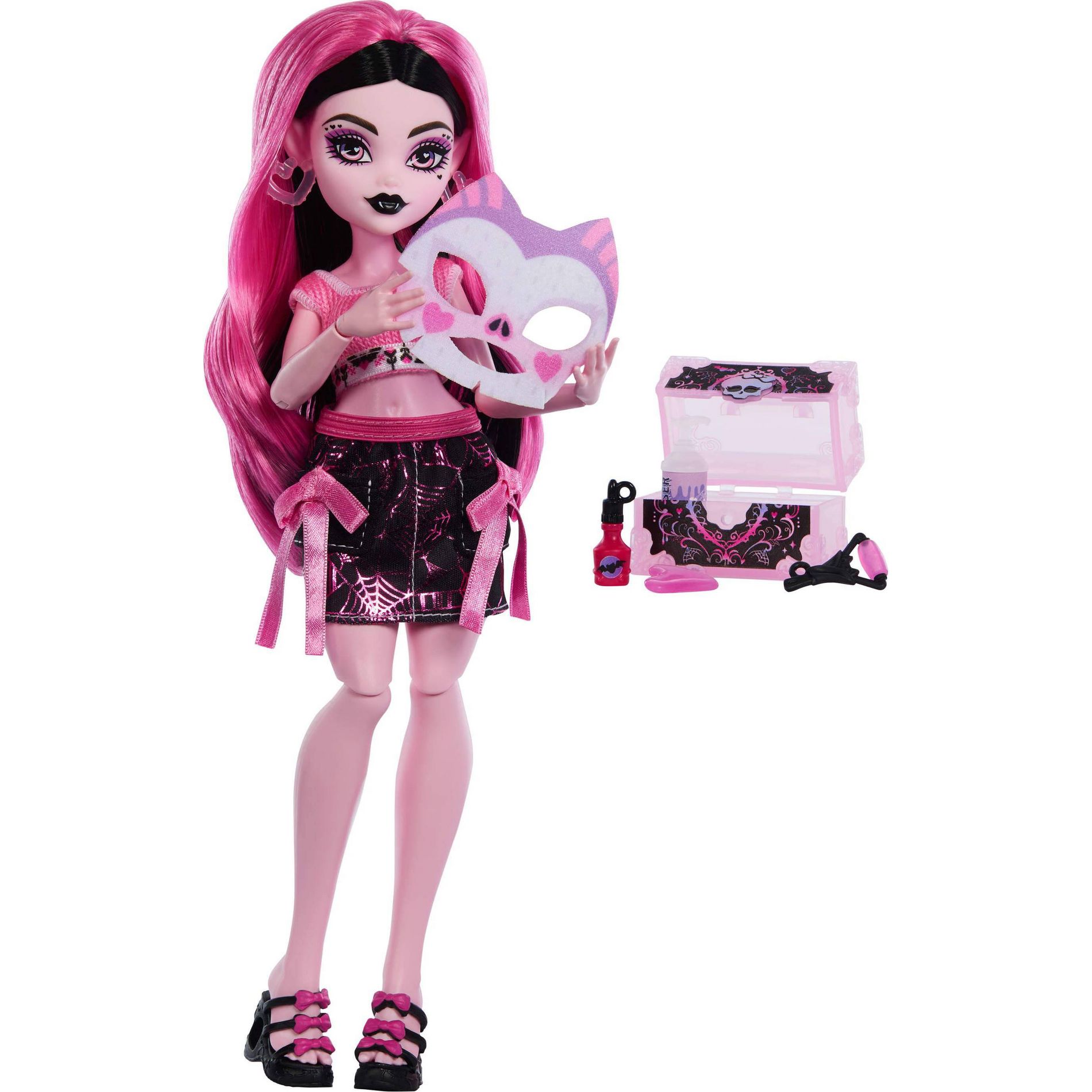 Monster High Self-Scare Secrets Draculaura Fashion Doll with 13 Realistic Accessories
