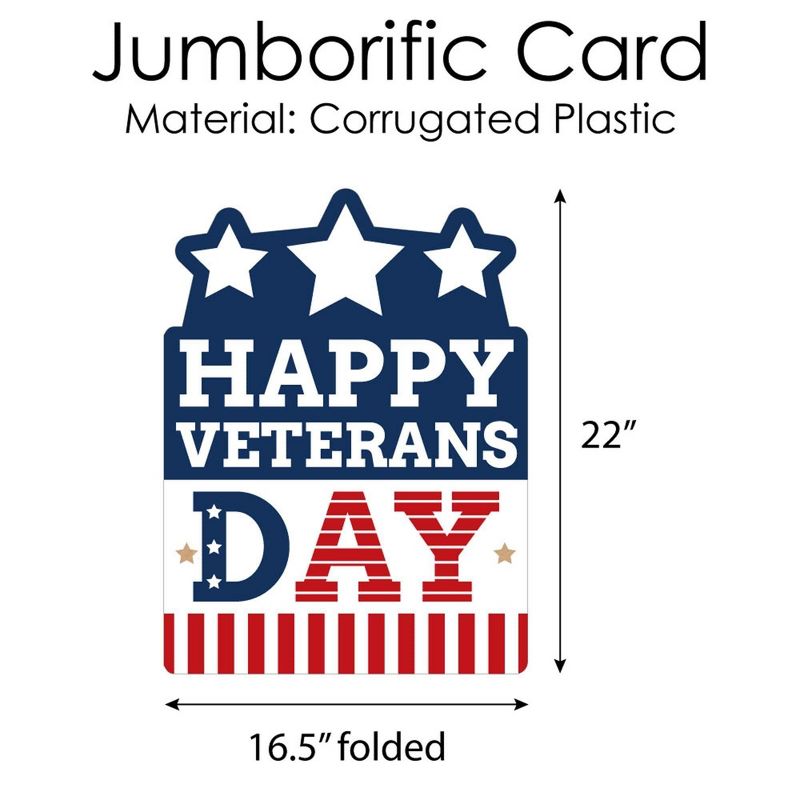 Big Dot of Happiness Happy Veterans Day - Patriotic Thank You Giant Greeting Card - Big Shaped Jumborific Card, 5 of 8