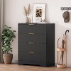 Chest of Drawers, Fluted Dresser for Bedroom with 4 Drawers, 38.6" Tall Modern Dresser with Gold Metal Handles, Living Room, Hallway, Closet, Nursery - 4 of 4
