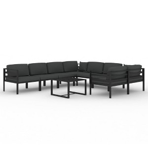 vidaXL Patio Lounge Set Outdoor Sectional Sofa Set Table Aluminum Anthracite - 1 of 4