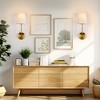 DORESshop 7.5 in. 1-Light Matte Black Wall Sconce Vintage Industrial Wall Light Fixture with White Fabric Shade(2 Pack) - 3 of 4