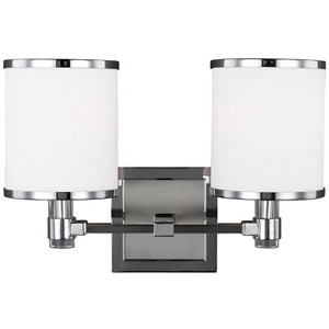 Generation Lighting Prospect Park 2 Lights Satin Nickel / Chrome Wall Bath Fixture - 1 of 1