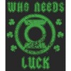 Women's Green Lantern St. Patrick's Day Who Needs Luck Distressed T-Shirt - 2 of 4