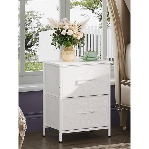 GALAXHERO Night Stand 2 Drawer Small Dresser for Bedroom, Closet, Dorm, Fabric Nightstand with Storage Bins - 1 of 4