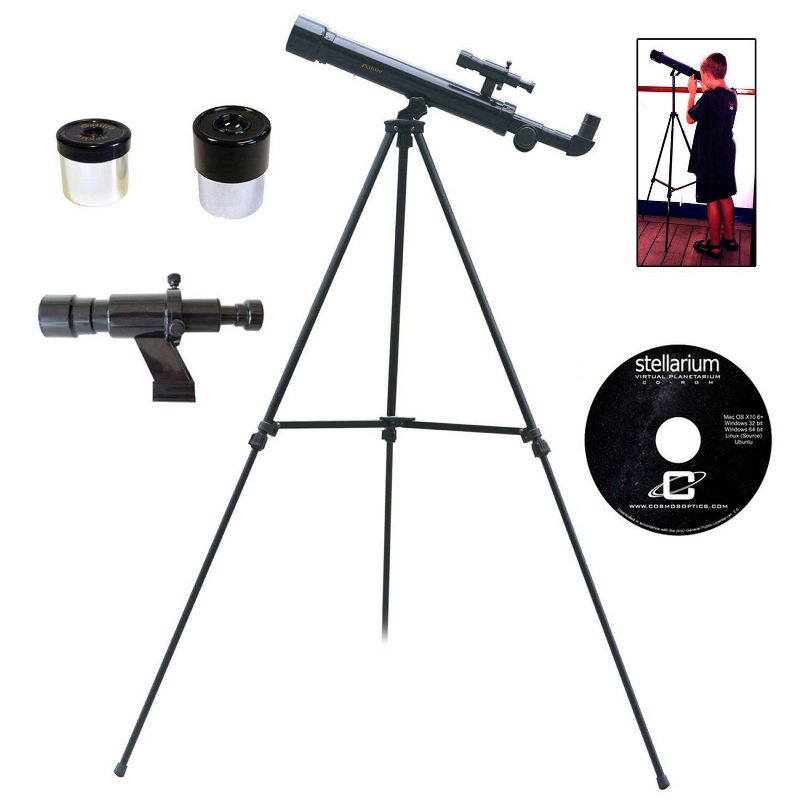 Galileo 500mm x 45mm Children's Astronomical and Terrestrial/Land Telescope Kit - Black, 1 of 2