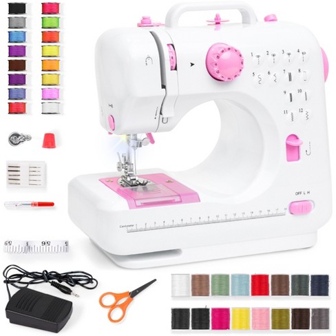 Viferr Mini Sewing Machine for Beginners Set Portable Household Electric 12 Built-In Stitches and Double Threads Small Sewing Machine with Extension