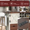 Rolling Kitchen Island Farmhouse Kitchen Storage Cart with 2 Drawer, Charging Station, Adjustable Shelves, Spice & Towel Rack - ModernLuxe - 4 of 4