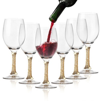 4-Piece: Berkware Tall Wine Glasses with Gold Tone Rim