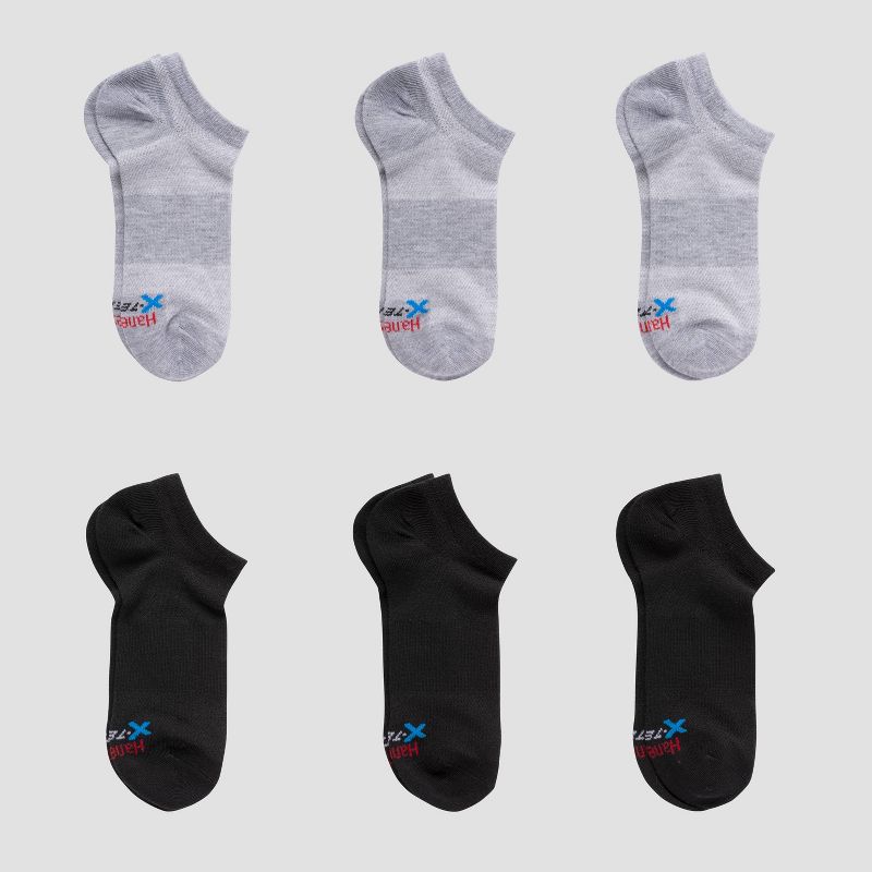 Hanes Premium Boys' 6pk No Show Footbed Socks - Colors May Vary, 1 of 5