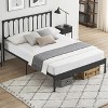 Homhougo Full Size Bed Frame Metal Platform Mattress Foundation with Headboard Heavy Duty Steel Slat Support No Box Spring Needed Easy Assembly White - 4 of 4