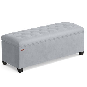 SONGMICS Storage Ottoman Bench End of Bed Bench Storage Chest Load up to 660 lb for Living Room Bedroom - 1 of 4