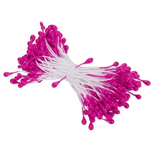 Unique Bargains DIY Craft Handmade Decorative Double Heads Artificial Flower Stamens 150 Pcs - 1 of 4