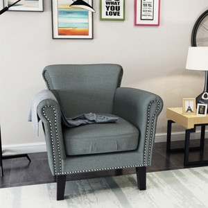 Christopher Knight Home Brice Contemporary Fabric Club Chair with Nailhead Trim - 1 of 4
