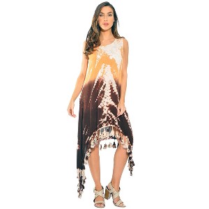 Riviera Sun Tie Dye Asymmetrical High Low Sundresses for Women - 1 of 2