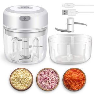 Cheer Collection Wireless Mini Food Chopper, USB Rechargeable, 250ml Portable Electric Garlic Grinder for Veggies, Baby Food, Nuts - 1 of 4