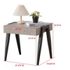 Kings Brand Furniture Camden Marble-Style Wood Side End Table, Nightstand, Sofa Table with Metal Legs for Living Room, Black/Gray - 3 of 4
