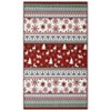 Christmas Washable Area Rug, Non Slip Low Pile Holiday Living Room Bedroom Carpet with Rubber Backing Accent Rug, Red - 2 of 4