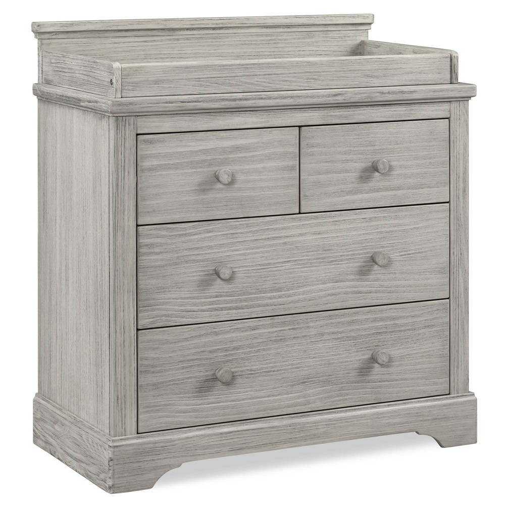 Delta Children Simmons Kids' Paloma 4 Drawer Dresser with Changing Top and Interlocking Drawers - Rustic Mist