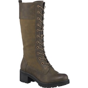 GC Shoes Rook Lace Up Block Heel Combat Boots - 1 of 4