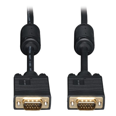 Tripp Lite 1536/1080p VGA Male/Male HD15 High-Resolution RGB Coaxial Cable, Black, P502
