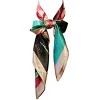 Wrapables Silky Feeling Satin Square Scarf, Pink Abstract - 3 of 4