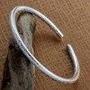 999 Solid Sterling Silver Bangle Cuff Bracelet for Women, Minimalist Chunky Silver Jewelry - 3 of 4