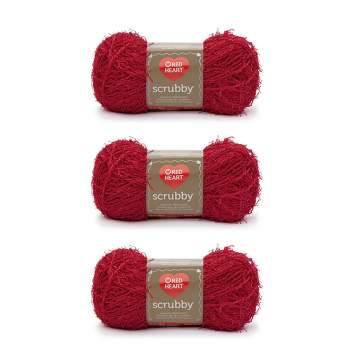 Red Heart Scrubby Duckie Yarn - 3 Pack of 100g/3.5oz - Polyester