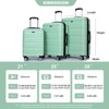 SEVOBAL Luggage 3 Piece Set PC Expandable Suitcase with TSA Lock and Double Spinner Wheels for Travel, Green, 20.47"*11.61"*30.71" - 2 of 4