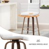Bekrvio 26" Counter Height Bar Stools - PU Leather Swivel, L Shape Back, Upholstered, Mid-Century Modern Chairs for Kitchen Counter Island - 3 of 4