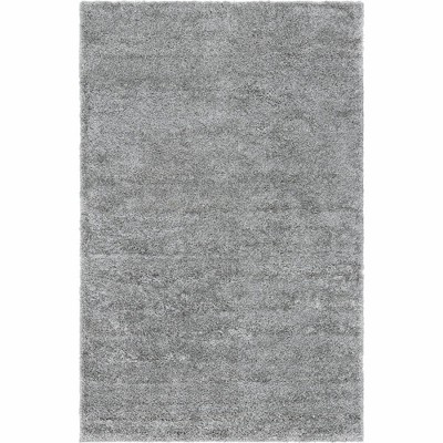 Cloud Gray 5x8 Rectangular Synthetic Shag Area Rug