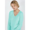 JENNIE LIU Women's 100% Pure Cashmere Long Sleeve Ava V Neck Pullover Sweater - 3 of 3