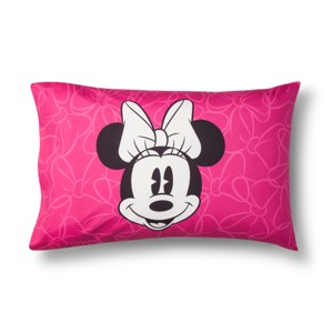 Mickey Mouse & Friends Minnie Mouse Gray & Pink Pillow Case (Standard), Gray Pink