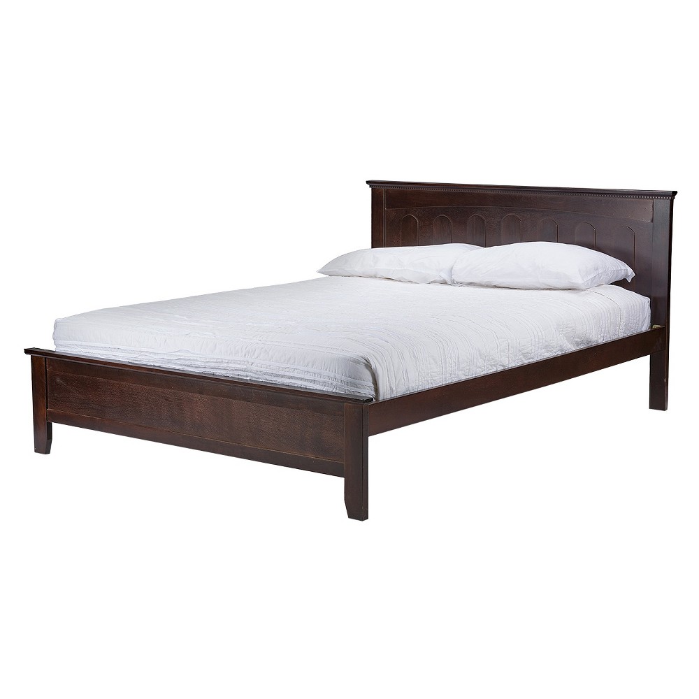 Photos - Bed Frame Twin Spuma Contemporary Bed Wood/Cappuccino - Baxton Studio