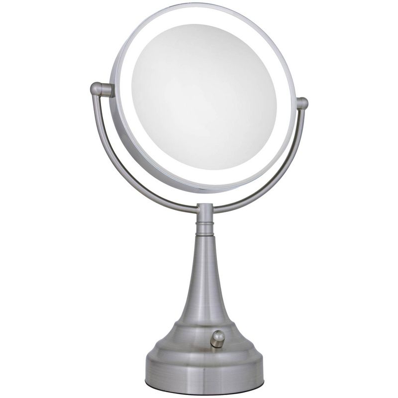 Zadro Satin Nickel Double-Sided Round LED Vanity Mirror, 3 of 7