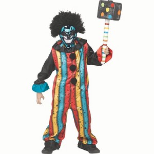 Fun World Boys' Carny Clown Jumpsuit with Chrome Mask Costume - 1 of 2