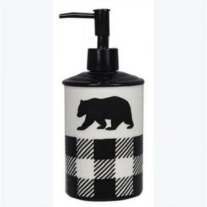 LunaLulinlk Plaid Bear Cabin Ceramic Soap Dispenser - 1 of 4