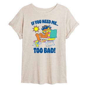 Women's - Garfield - Too Bad Garfield Oversized Graphic T-Shirt - 1 of 4
