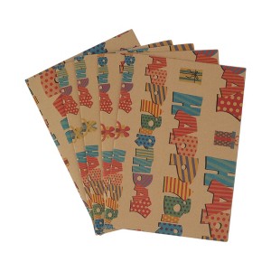 Unique Bargains Gift Wrap Paper Kraft 27.56"x19.69" 5 Pcs - 1 of 4