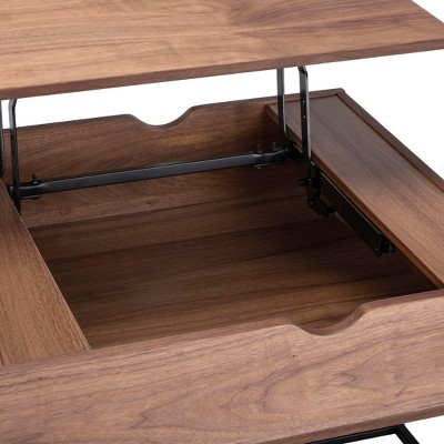 Nolen Lift Top Coffee Table - Walnut/Black - Safavieh