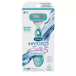 Schick Hydro Silk Sensitive Women's Razor - 1 Razor Handle and 2 Refills
